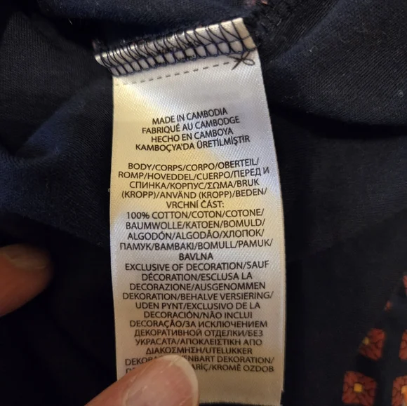 Polo Ralph Lauren Henley Long Sleeve Red Blue Gold Pattern Size Large - Picture 5 of 5